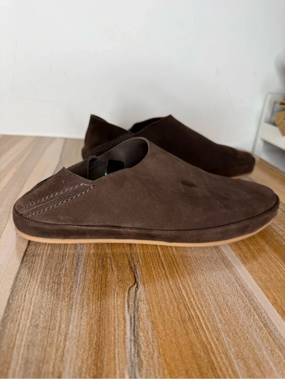 MULO Foldable Suede Slip On Loafers Handmade Men’s US Size 8 Dark Brown